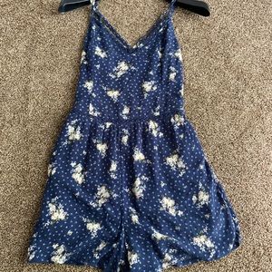 Blue floral romper